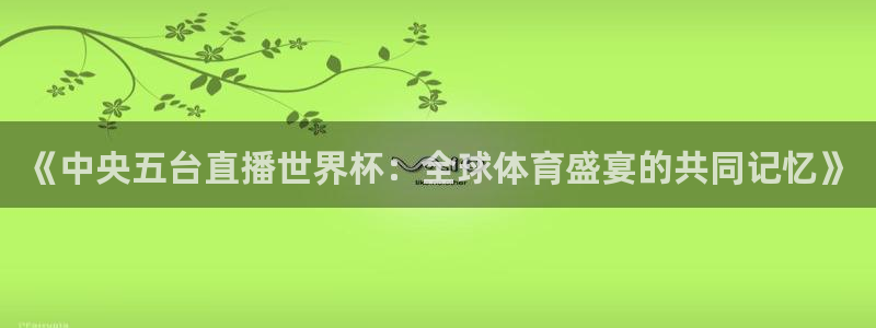 澳门世界杯直播：《中央五台直播世界杯：全球体育盛宴的共同记忆》